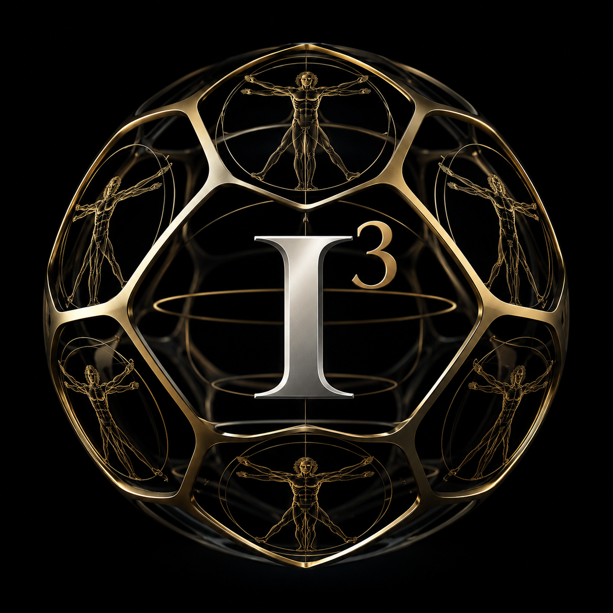 I³ Corporation Vitruvian sphere emblem
